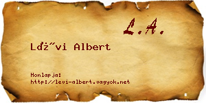 Lévi Albert névjegykártya